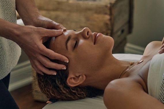 guest enjoying a treatment