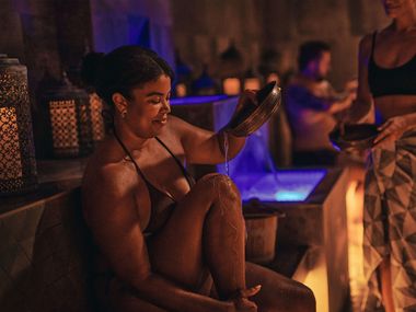 guest during the rhassoul treatment