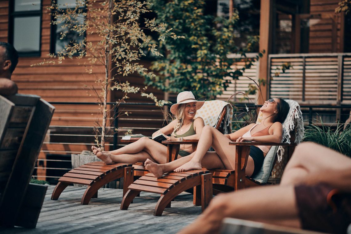 guests lounging at the spa