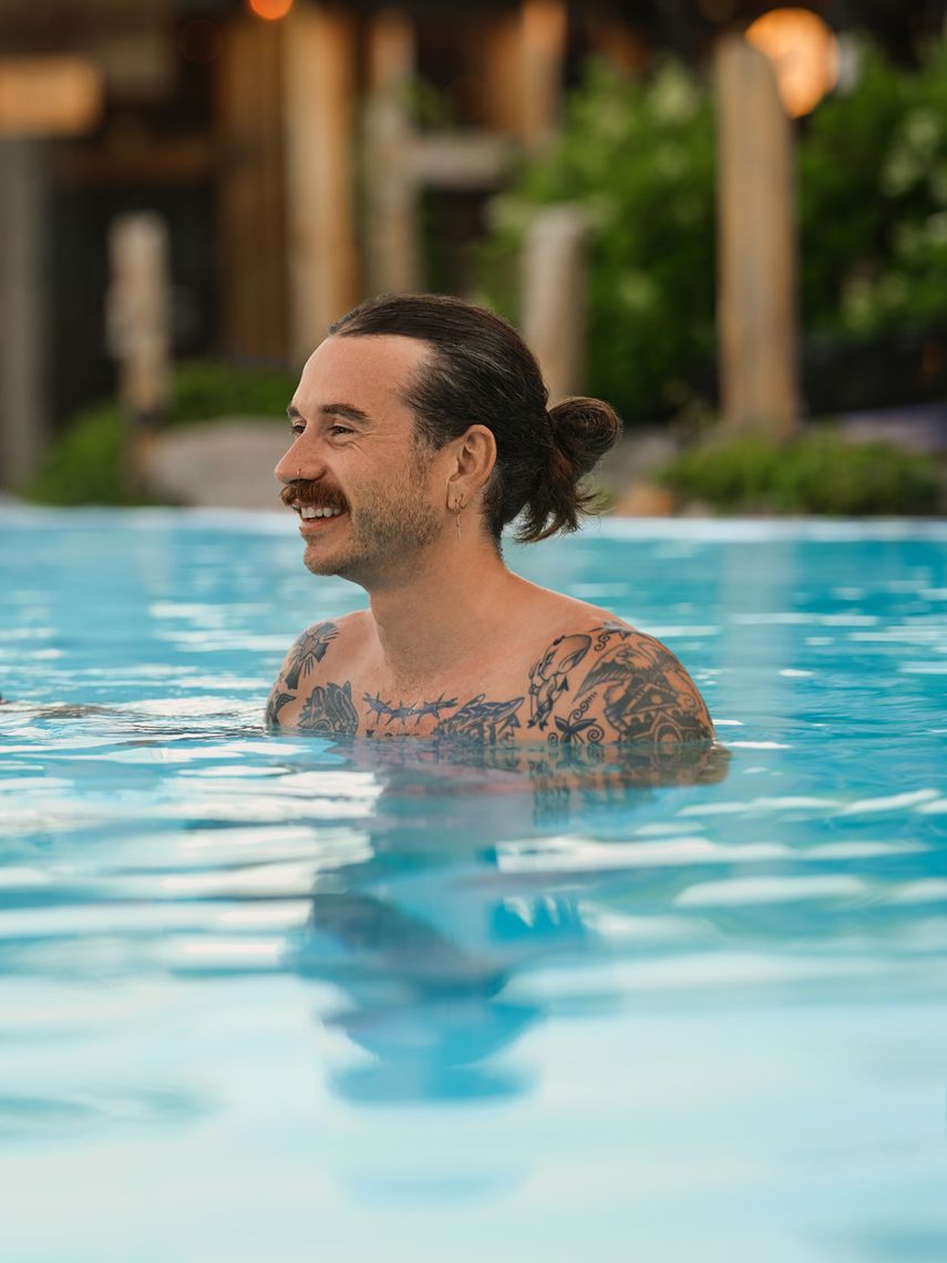 man in the panoramic bath