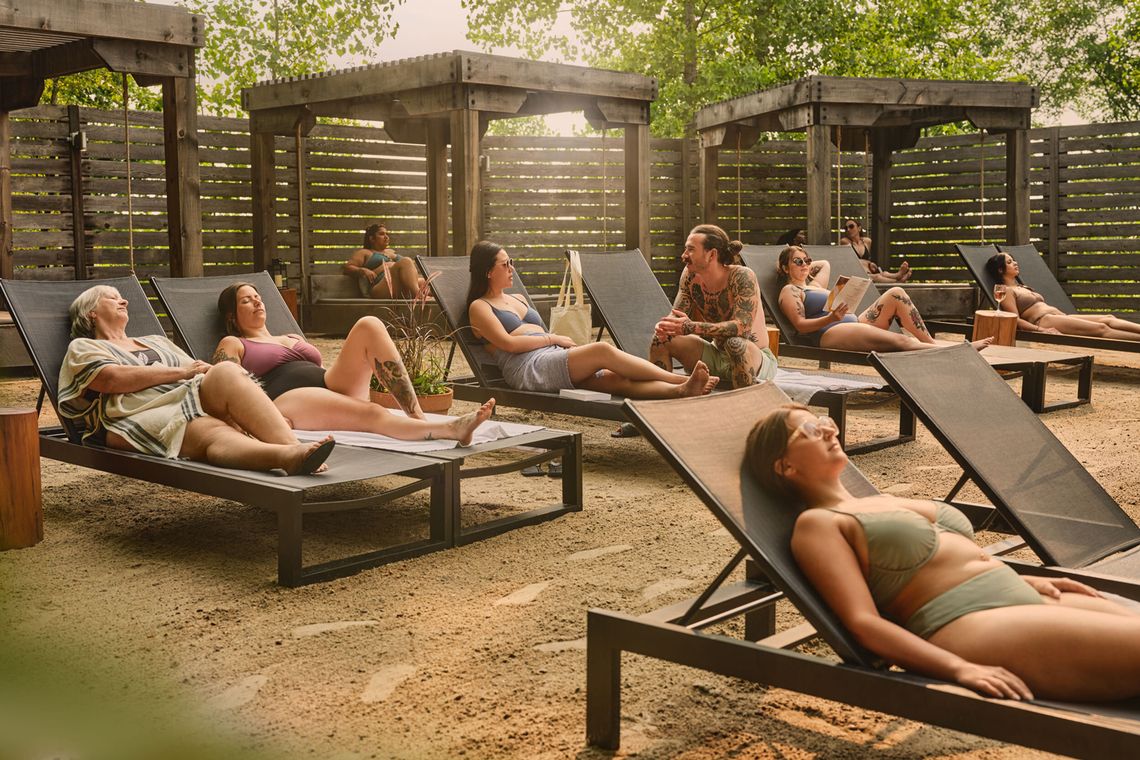 guests lounging at the spa