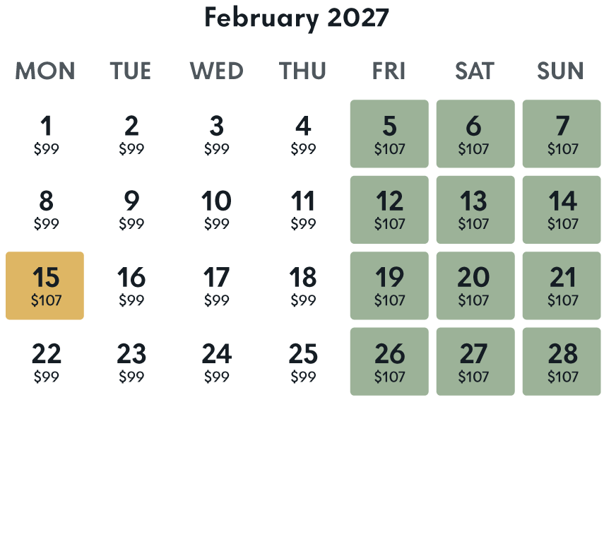Calendar Feb 2027