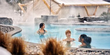 guests in a thermal bath at the spa