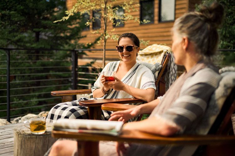 guests lounging on a patio