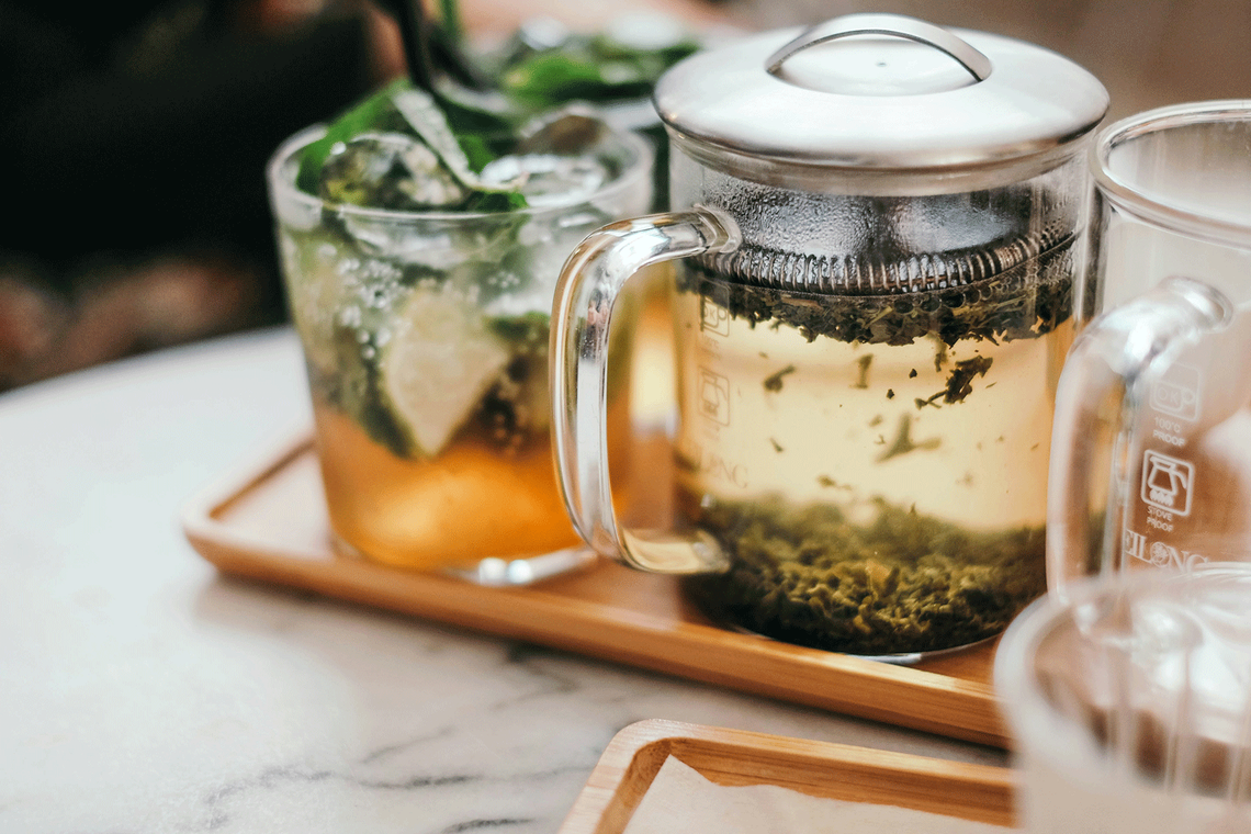 green infused tea