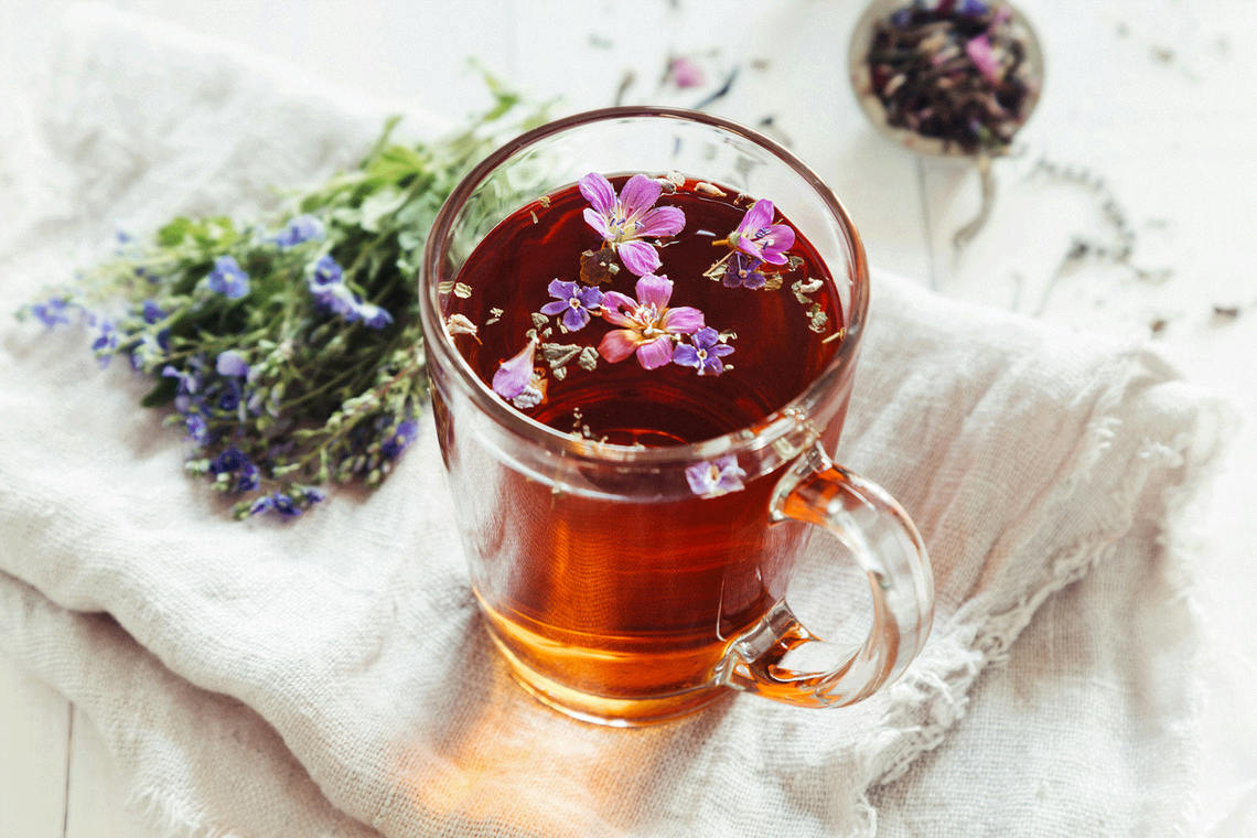 tisane with flowers