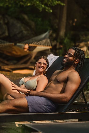 guests lounging at the spa