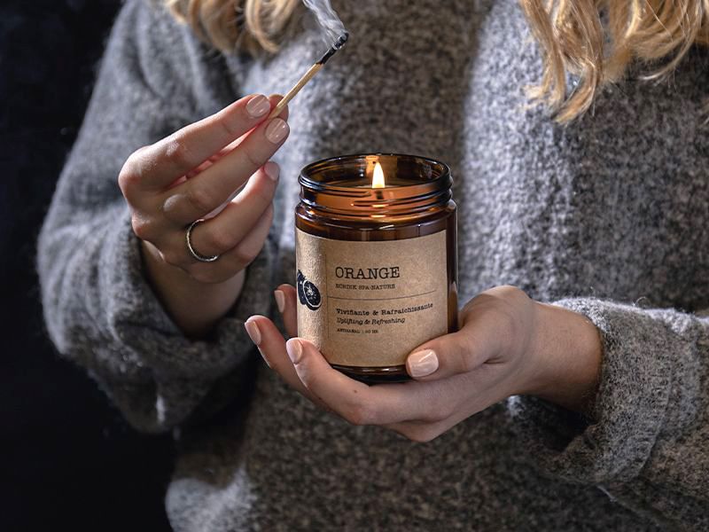 orange scented candle