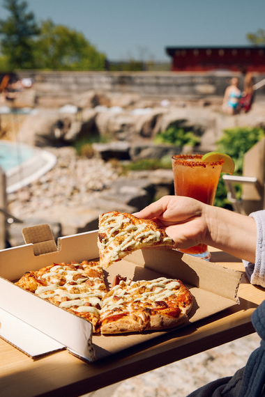 pizza slice at the Shack