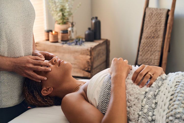 woman enjoying a body care treatment