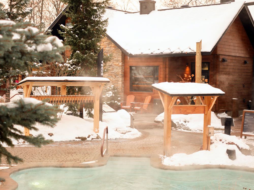 vue hivernale du Spa Village