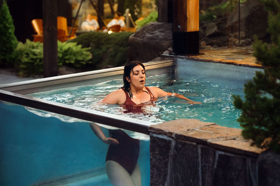 woman in a cold plunge