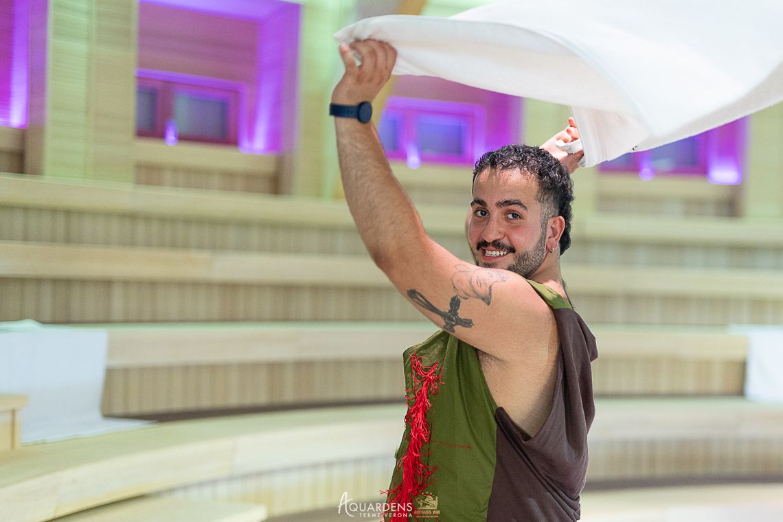 Jad Maalouf practising towel movements