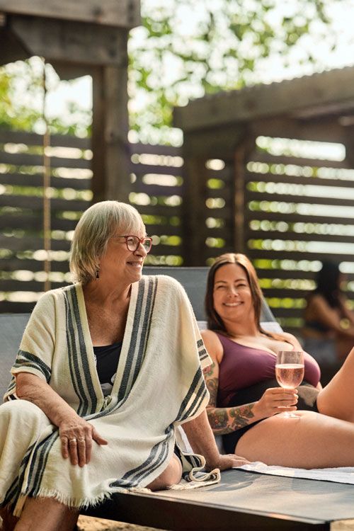 guests in the beach area