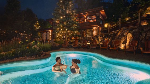 couple dans un bain thermal