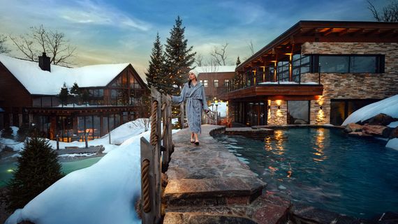 woman wandering in the Spa Village