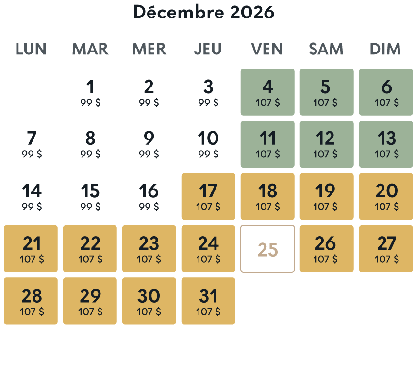 calendrier de prix décembre