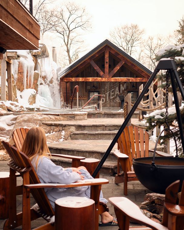 vue hivernale du Spa Village