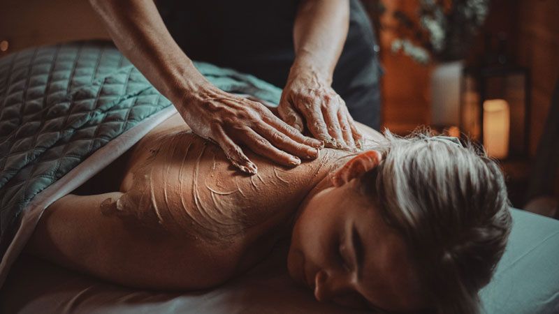 woman enjoying a body care treatment