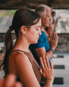 guests doing yoga at the spa