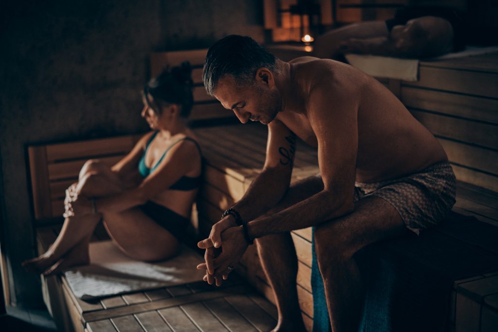 guests in a sauna