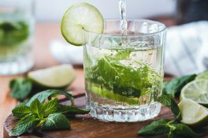 eau infusé à la menthe et lime