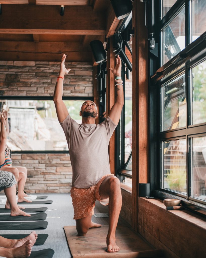 man doing yoga